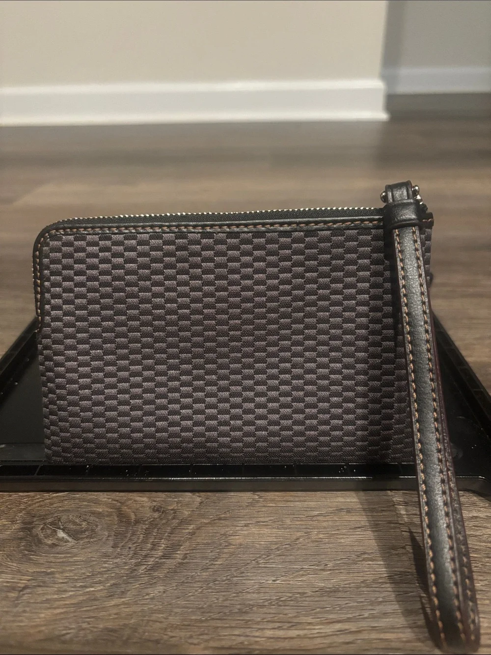 Coach Black Textured Wristlet Wallet